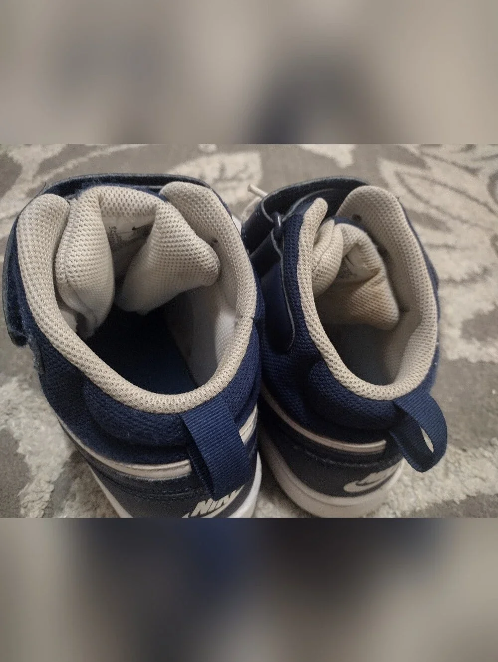 Nike Borough Mid 2 Navy and White High-Top Sneaker